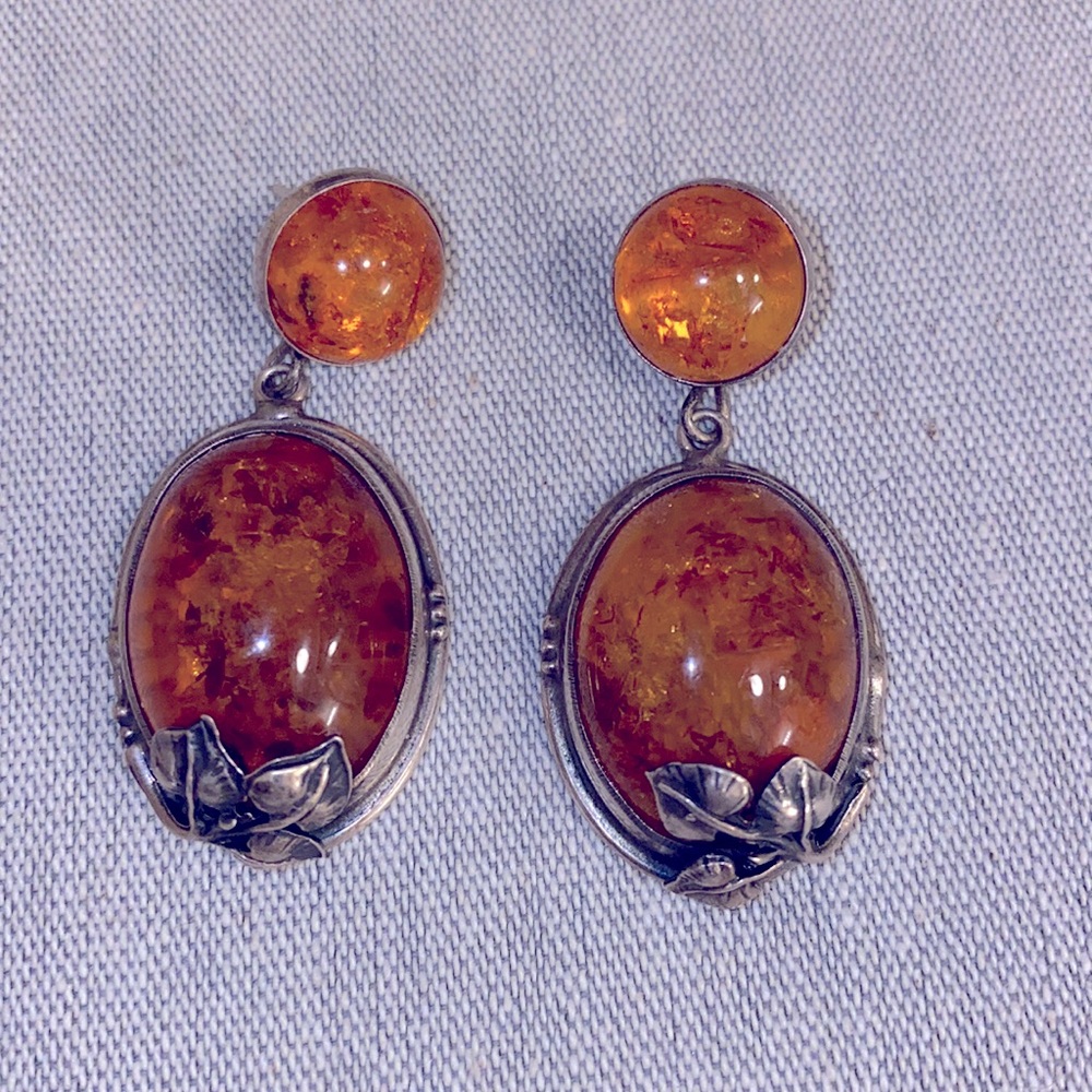 Baltic Amber Sterling Silver earrings